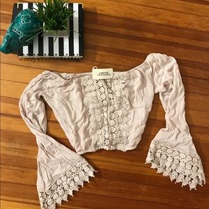 Forever 21 Hippie Crop Top with Wide Arm Detail